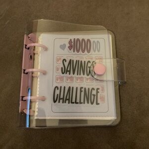 Pink and Clear Savings Challenge Binder